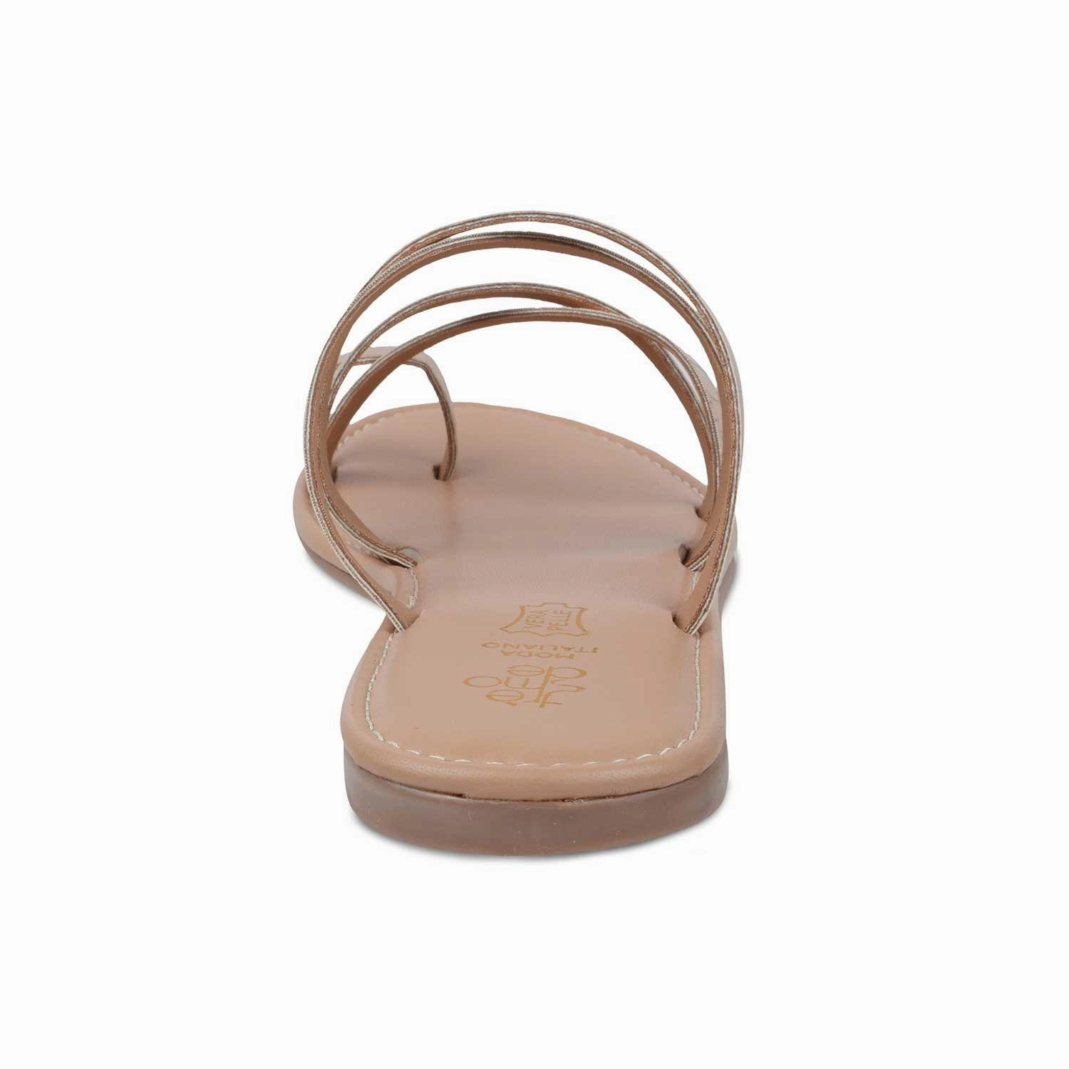 The Retrip Champagne Women's Dress Flats Tresmode Flat Shoes With Knee Length Dress