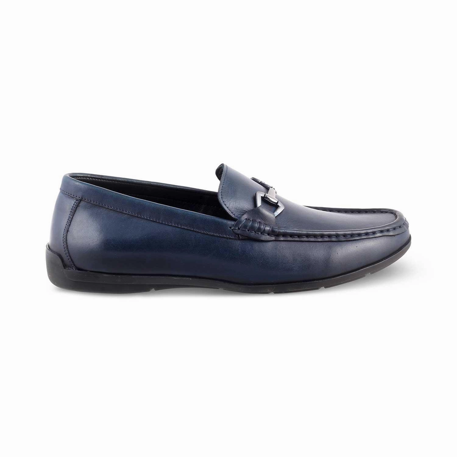 The Rhodes Blue Men's Leather Driving Loafers Tresmode Best Loafers For Comfort