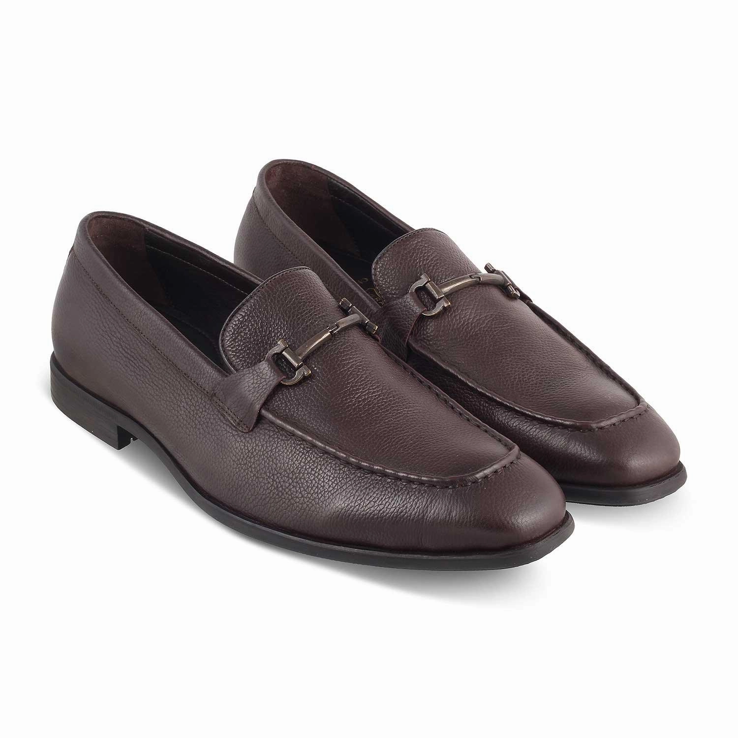 The Tumac Brown Men's Leather Loafers Tresmode Dries Van Noten Loafers