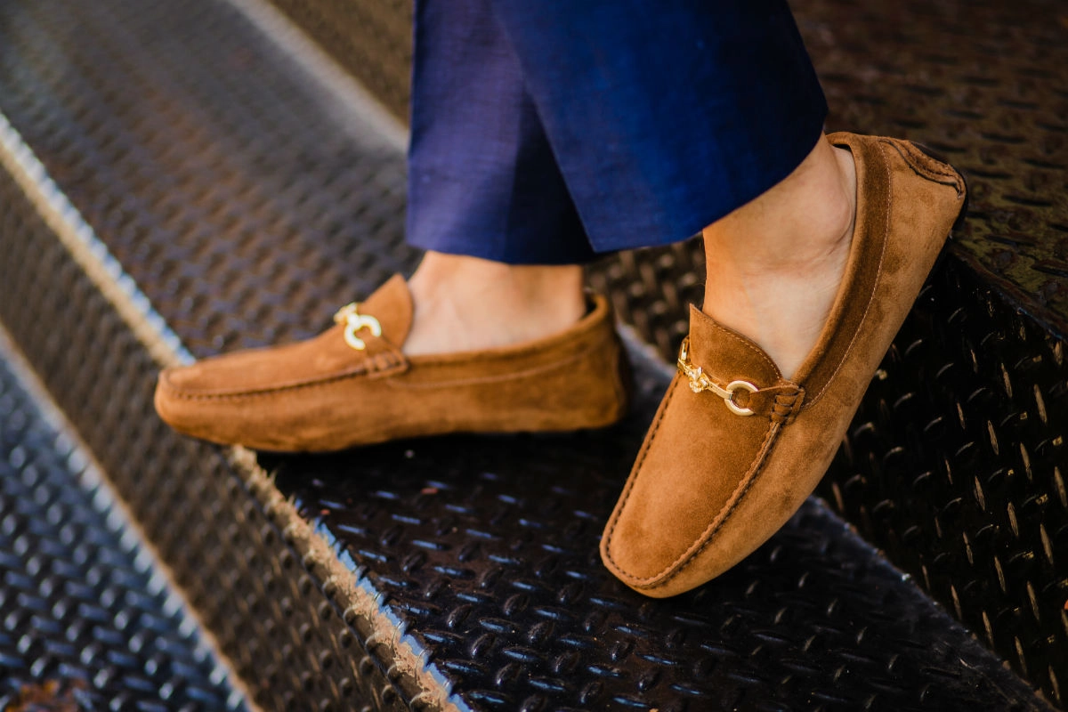 The Woods Bit Driving Loafer - Martora Suede Loafers Gommino