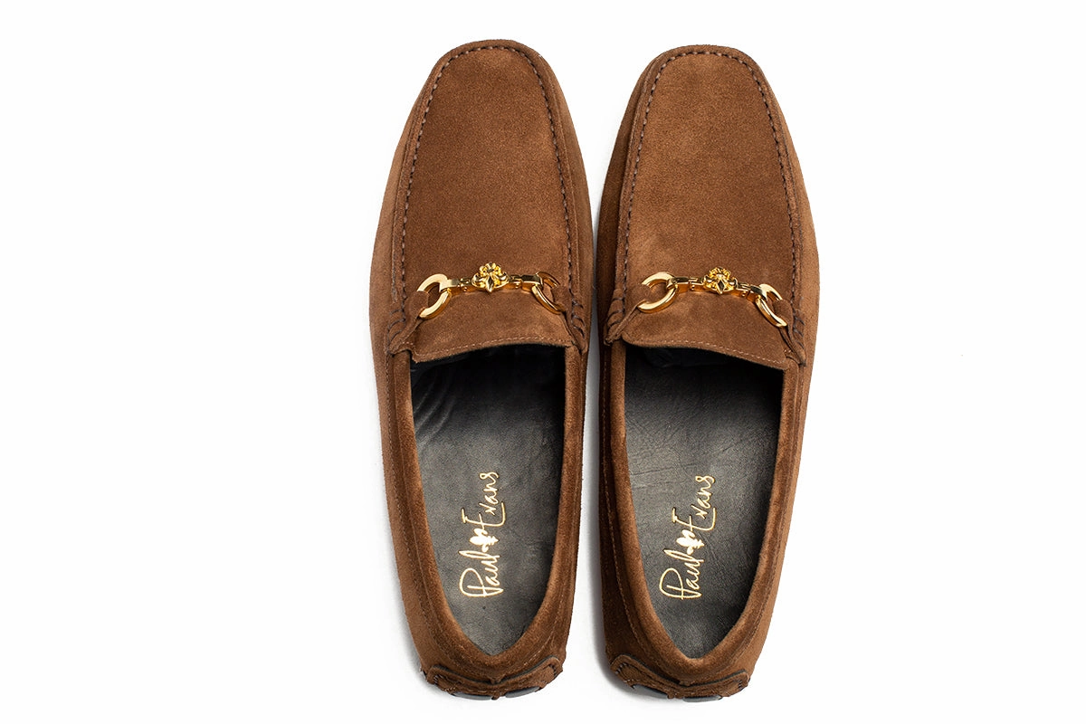 Cognac Penny Loafers The Woods Bit Driving Loafer - Martora Suede
