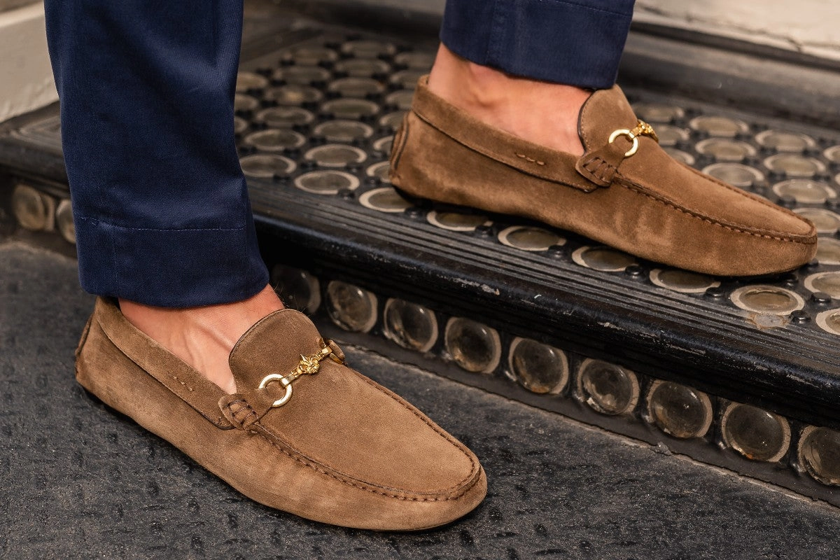 The Woods Bit Driving Loafer - Martora Suede Loafers Wide Width