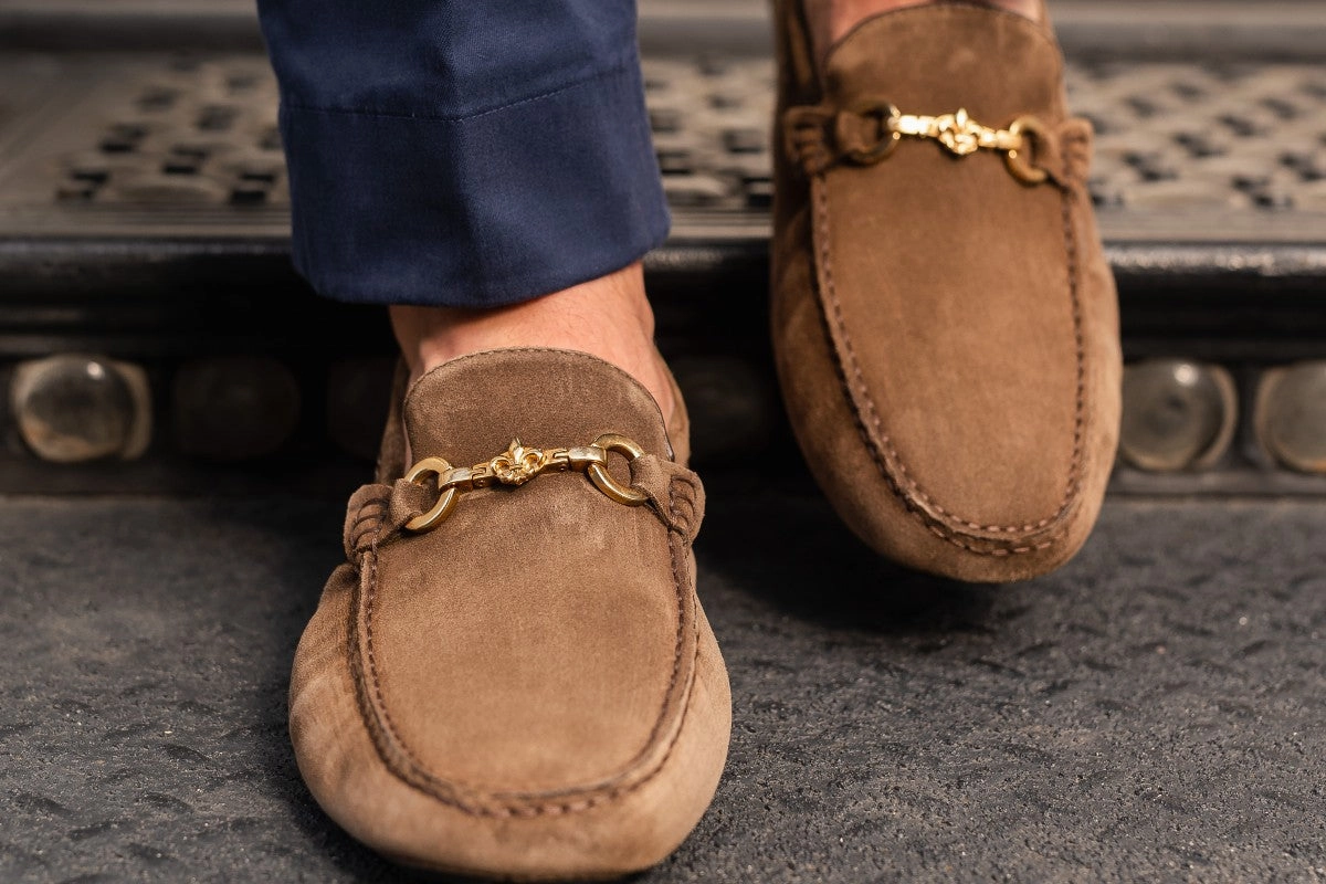 The Woods Bit Driving Loafer - Martora Suede Union Loafers Cafe