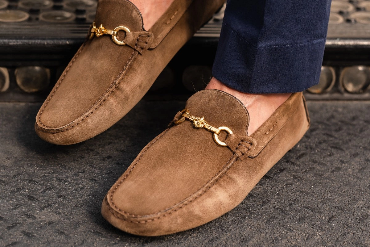 The Woods Bit Driving Loafer - Martora Suede Skinny Jeans Loafers