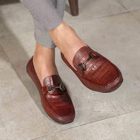 Loafers Streetwear The Yoxile Tan Men's Leather Driving Loafers Tresmode