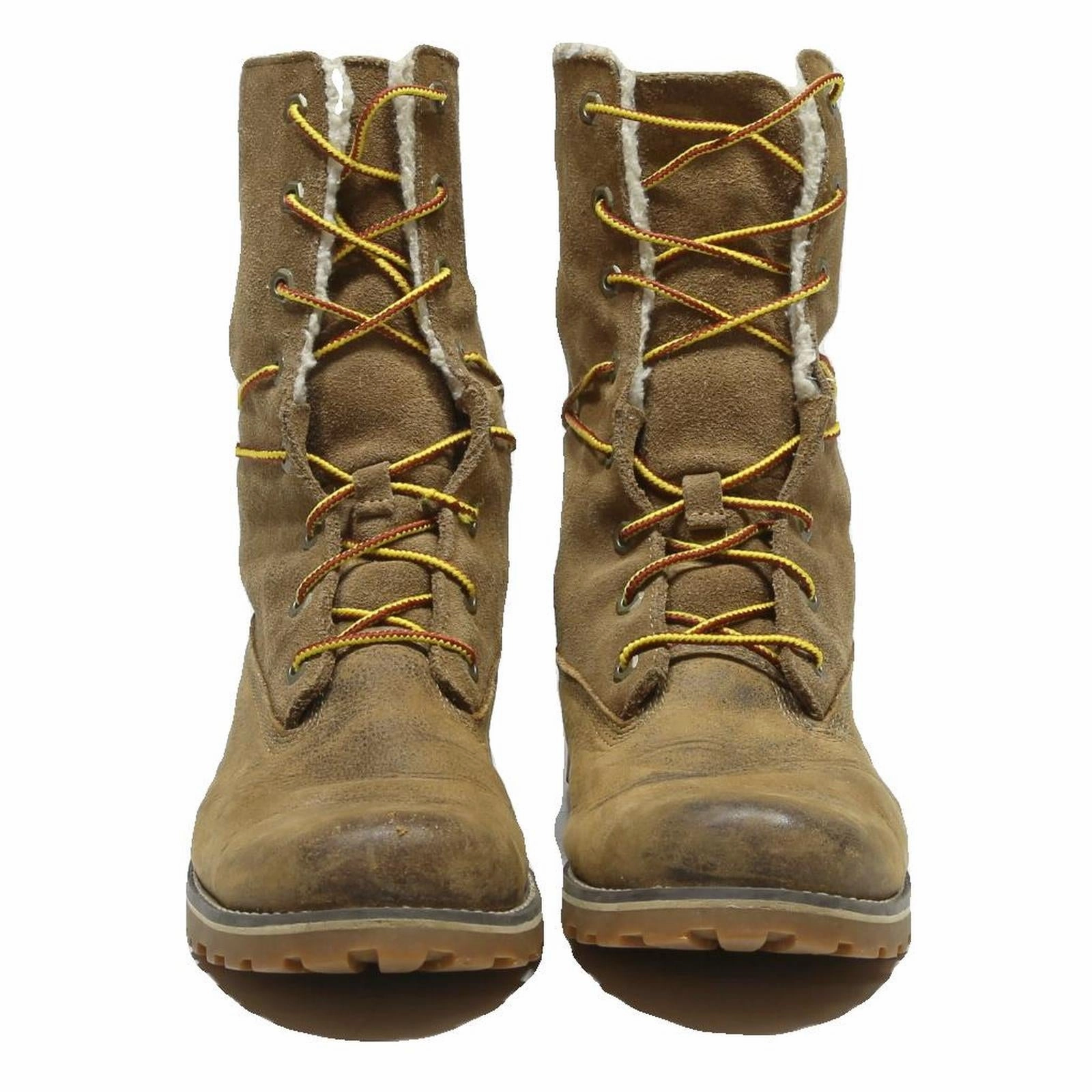 TIMBERLAND Girls Lace-Up Boots Brown Leather UK 4 Warm Lined Outdoor Keen Slip On Boots