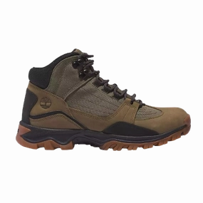 Timberland Men's Mt. Maddsen Mid Lace-Up Hiking Boot Shoes - Olive Nubuck Waterproof Hiking Boots Timberland