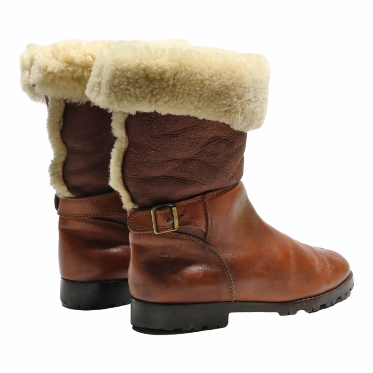 TIMBERLAND Snow Boots Brown Leather Womens UK 4 Siberian Husky Snow Boots
