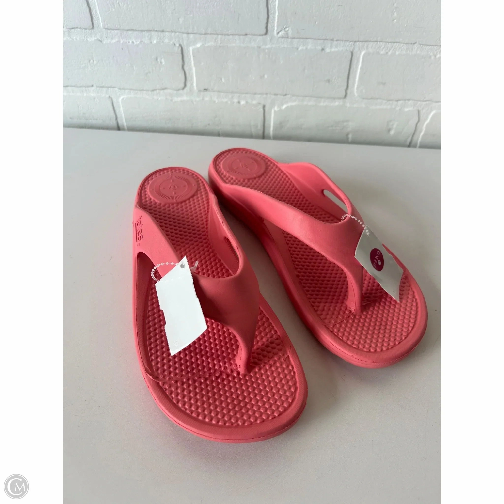 Wedge High Heel Flip Flops Sandals Flip Flops By Totes In Orange, Size: 11