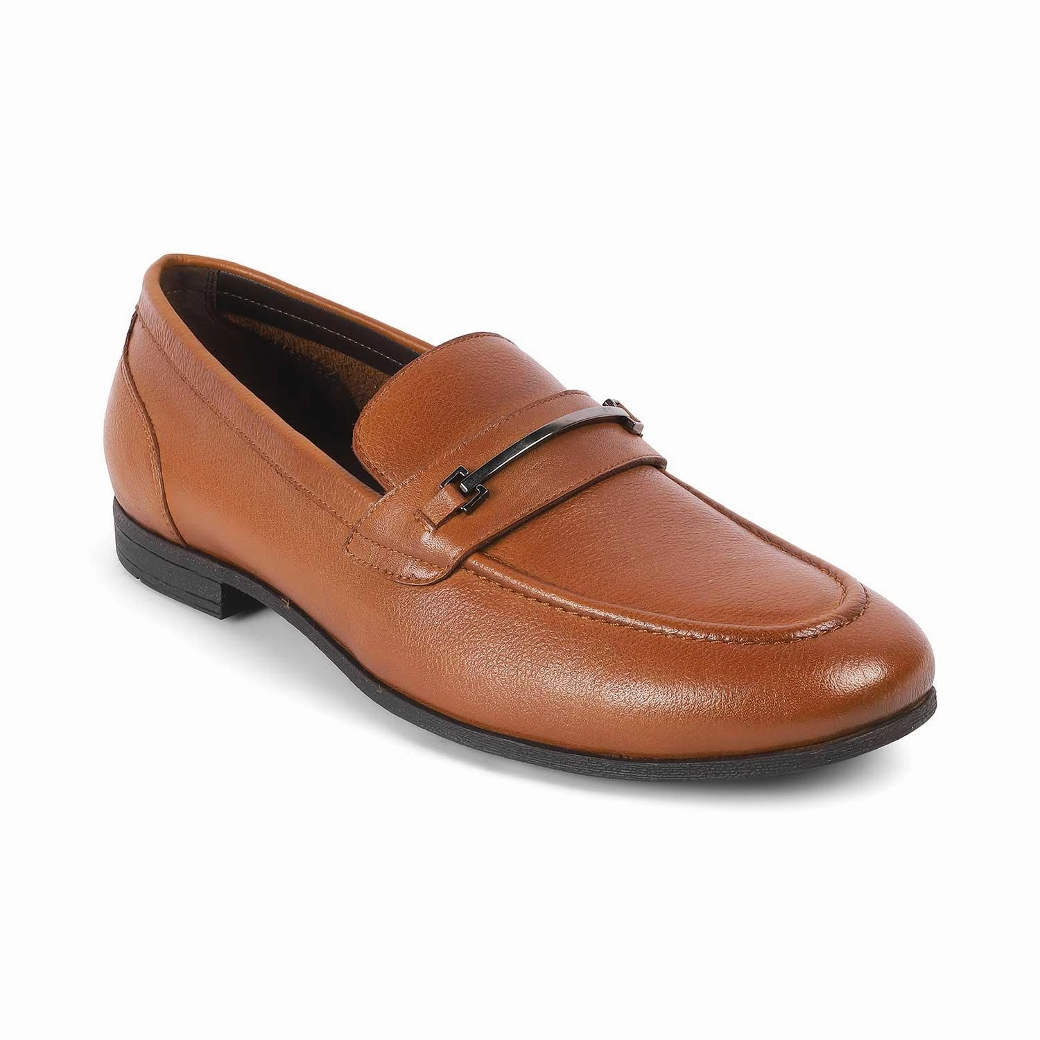 Heeled Leather Loafers Tresmode Byron Tan Men's Leather Loafers