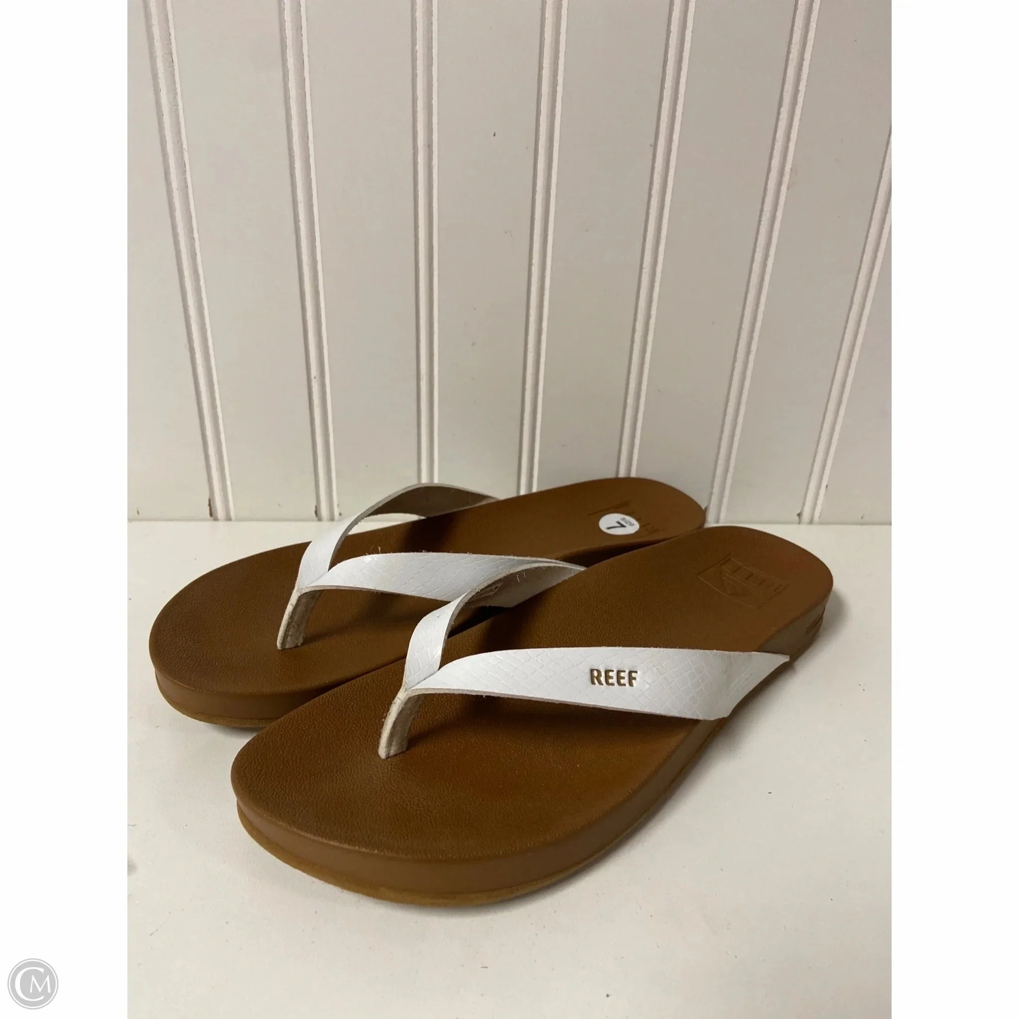 Squeaky Flip Flops Sandals Flip Flops By Reef In White, Size: 7