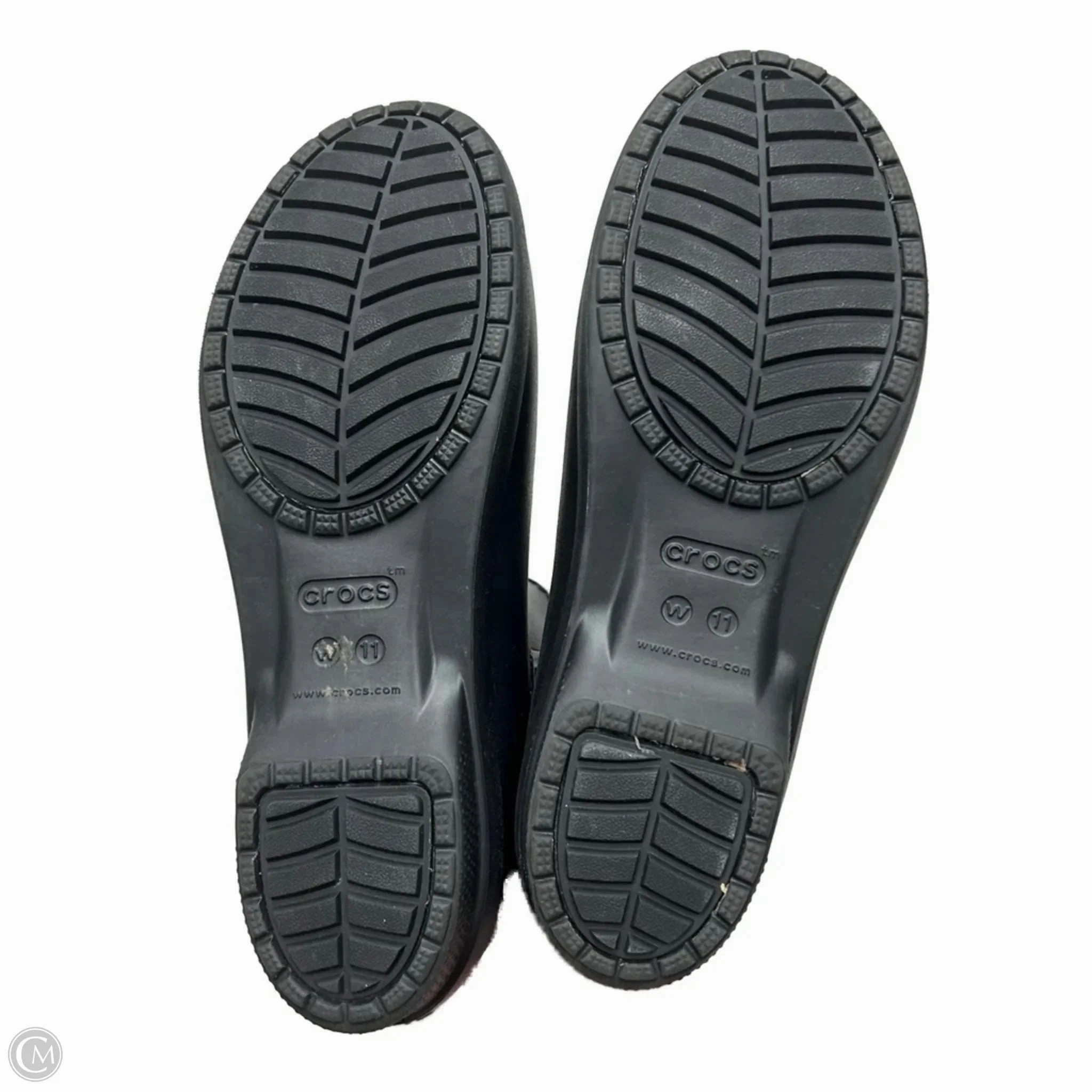 Lightweight Ankle Rain Boots Boots Rain By Crocs In Black & Tan, Size: 11