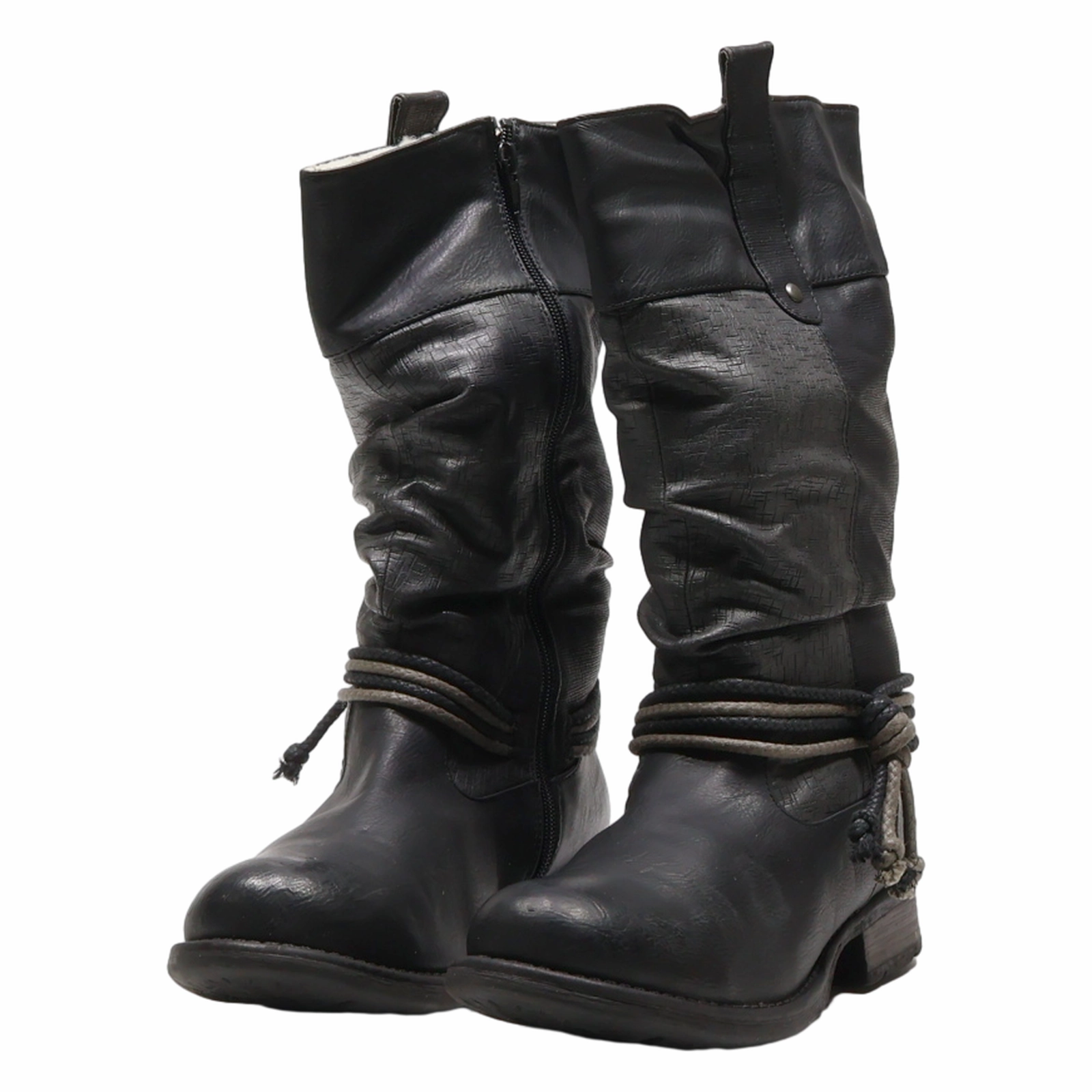 RIEKER Snow Boots Black Synthetic Womens UK 7 Cute Warm Snow Boots