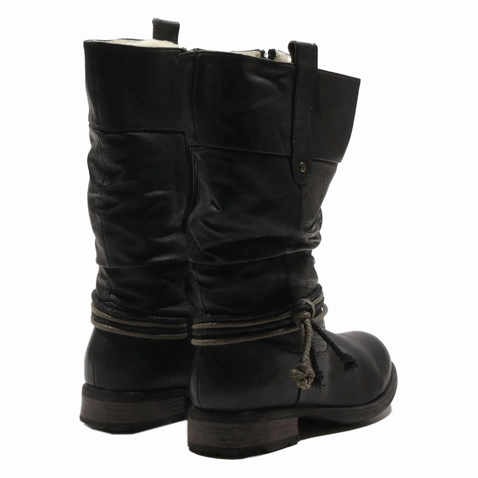 RIEKER Snow Boots Black Synthetic Womens UK 7 Dinosaur Snow Boots