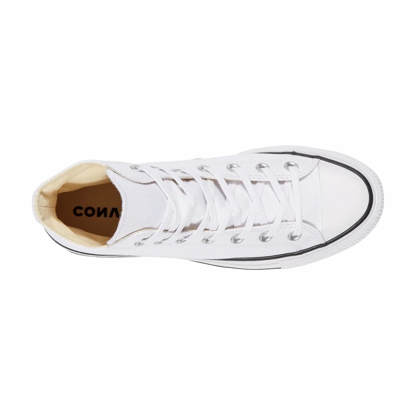 608 Sneakers Converse scarpa sneakers in tela da donna con zeppa Chuck Taylor All Star LIFT 560846C bianco