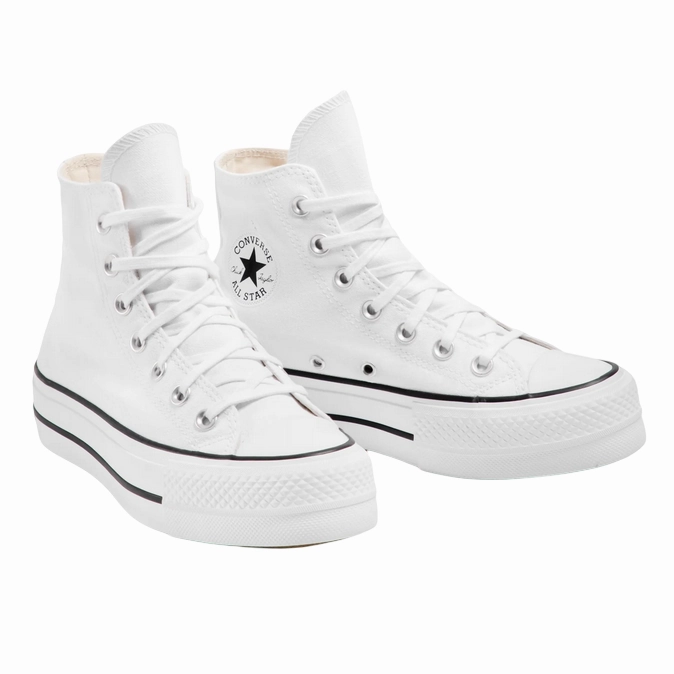 Slip On Canvas Sneakers Converse scarpa sneakers in tela da donna con zeppa Chuck Taylor All Star LIFT 560846C bianco