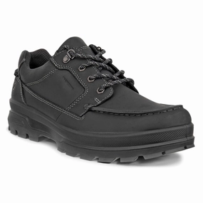 Waterproof Golf Shoes Spikeless Ecco Rugged Track Waterproof Black Nubuck Shoe (Men's)