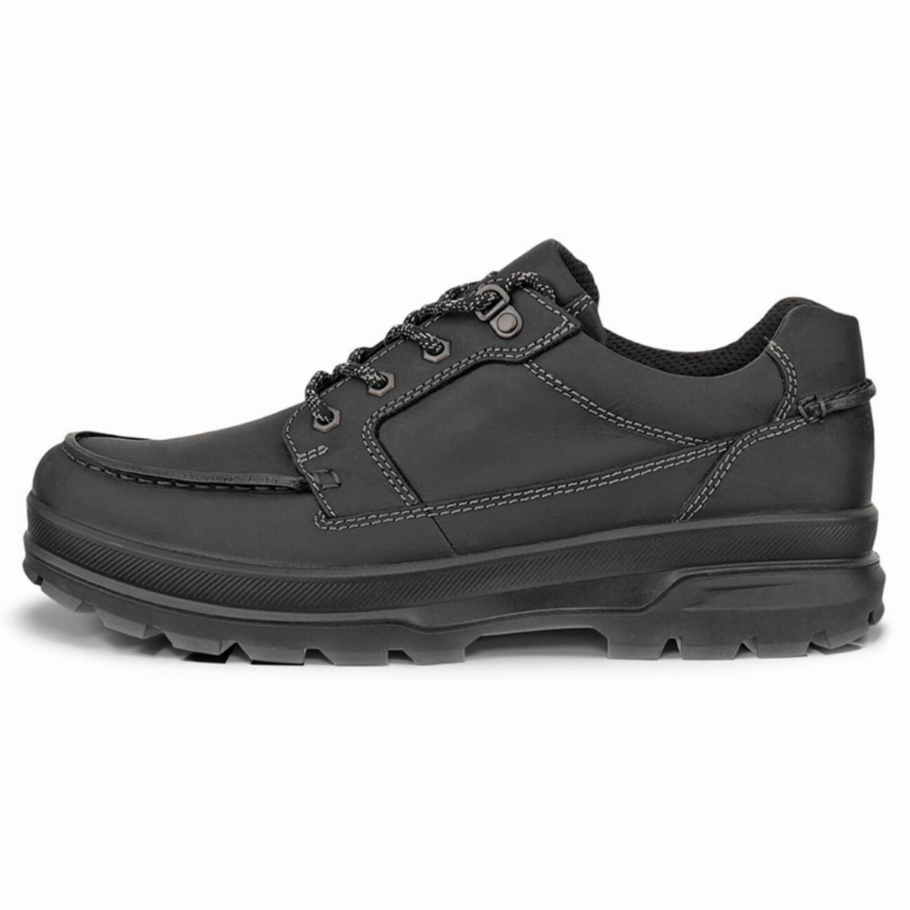Ecco Rugged Track Waterproof Black Nubuck Shoe (Men's) Safety Toe Waterproof Shoes