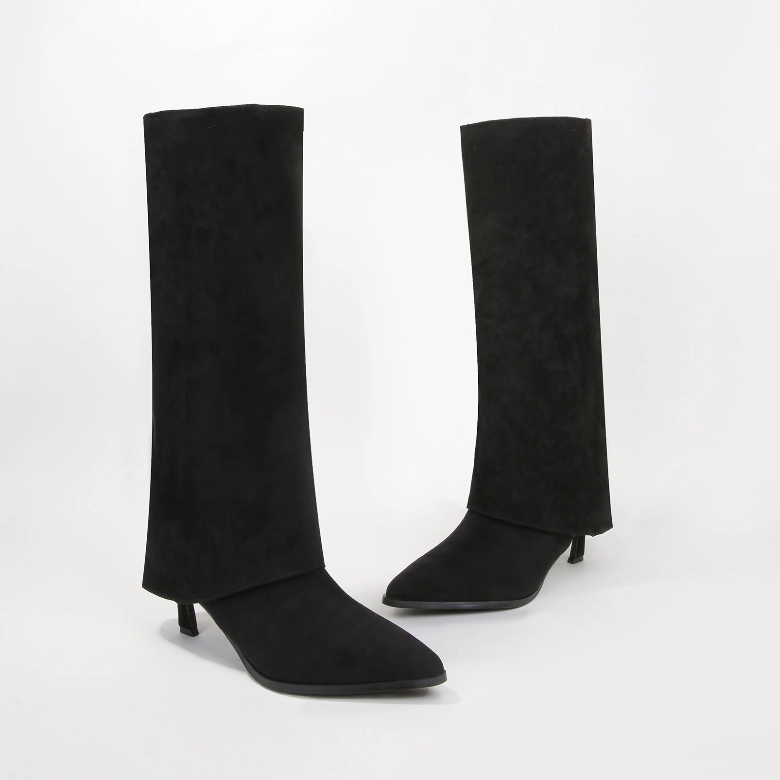 Treasure Fold-Over Suede Knee High Boots Knee High Boots For Thick Thighs
