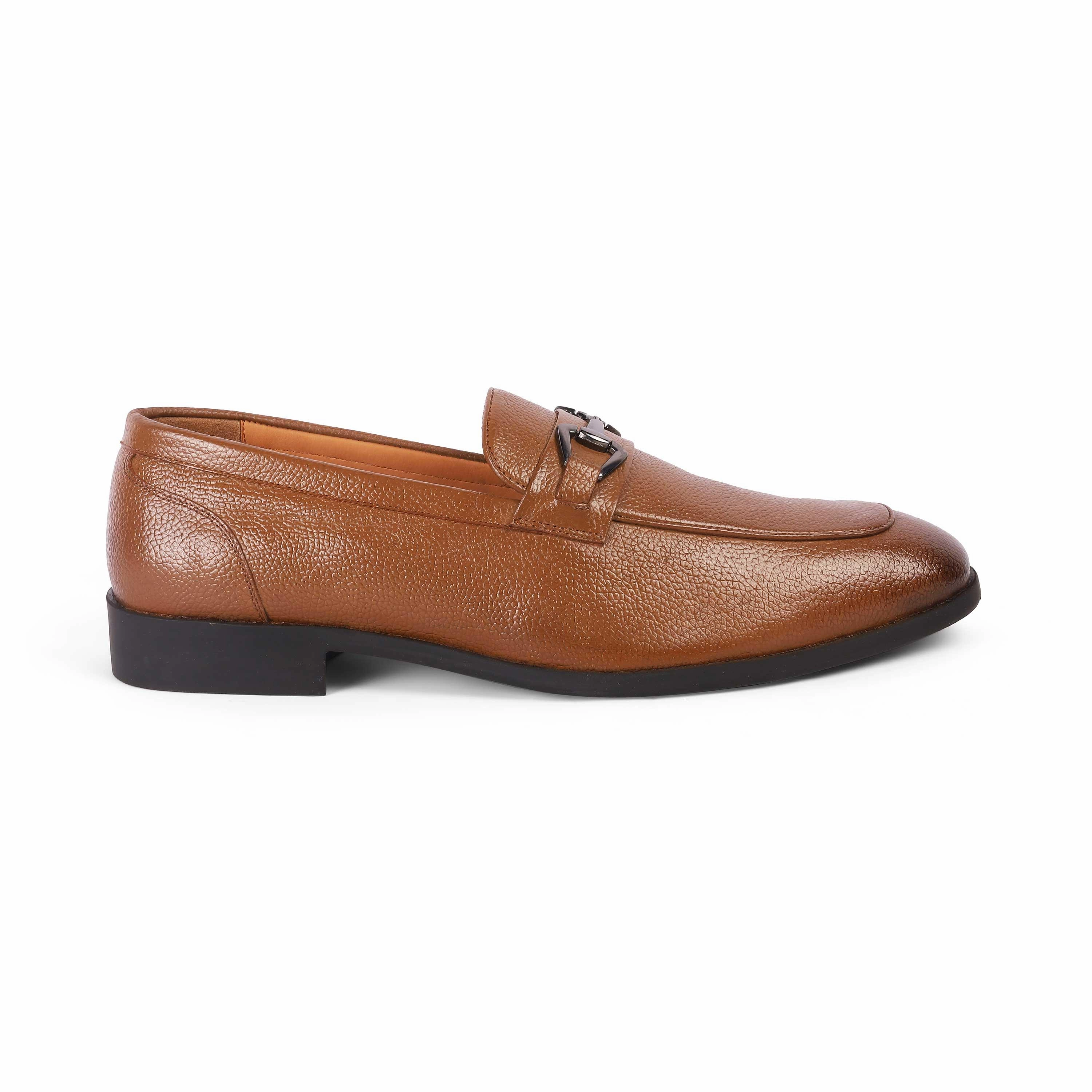 Tresmode Antli Tan Men's Leather Loafers Red Loafers