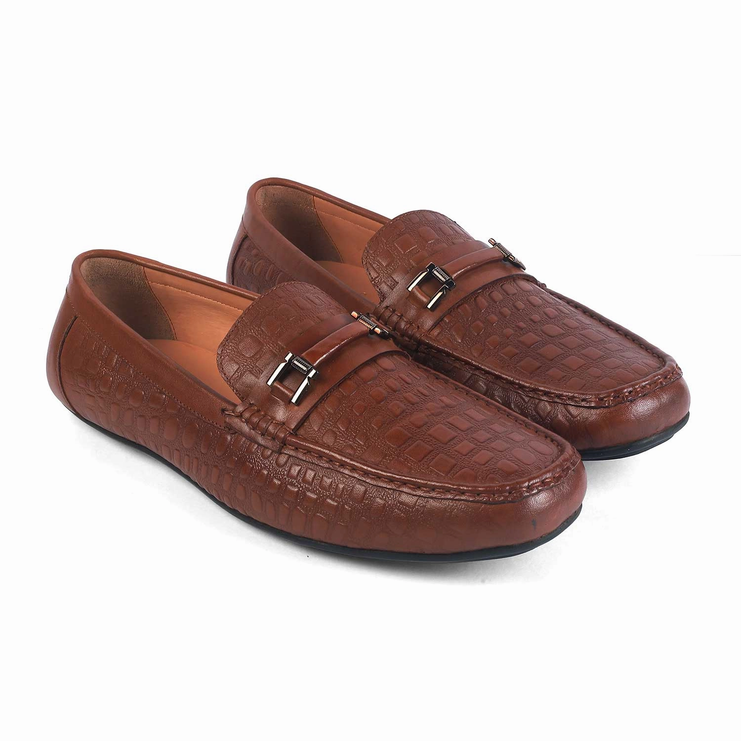 Tresmode Camil Tan Men's Leather Driving Loafers Almost Loafers