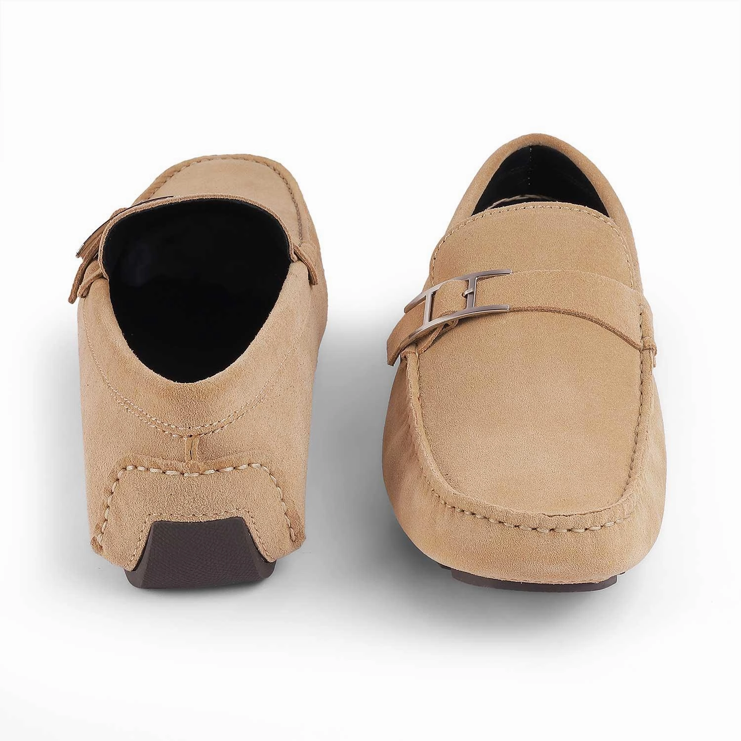 Tresmode Campin Beige Men's Leather Driving Loafers Comfort Loafers