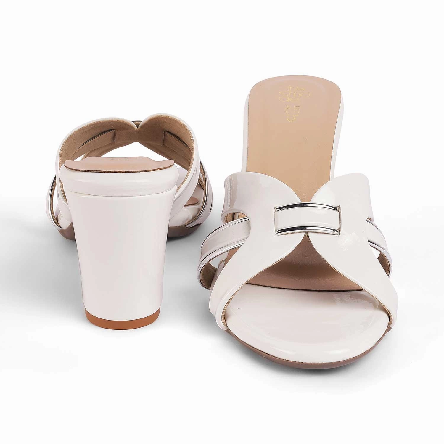 Tresmode Ceskomara White Women's Dress Block Heel Sandals Ho Chi Minh Sandals