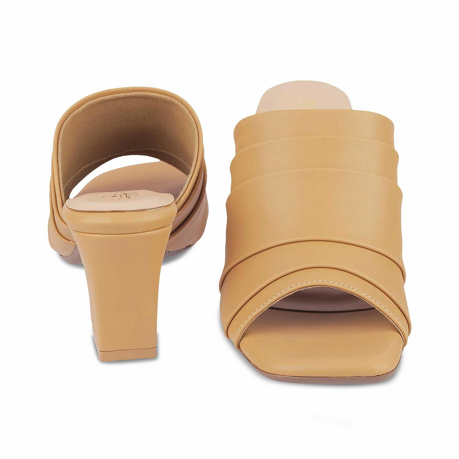 Tresmode Coco Beige Women's Dress Block Heel Sandals Outwoods Sandals