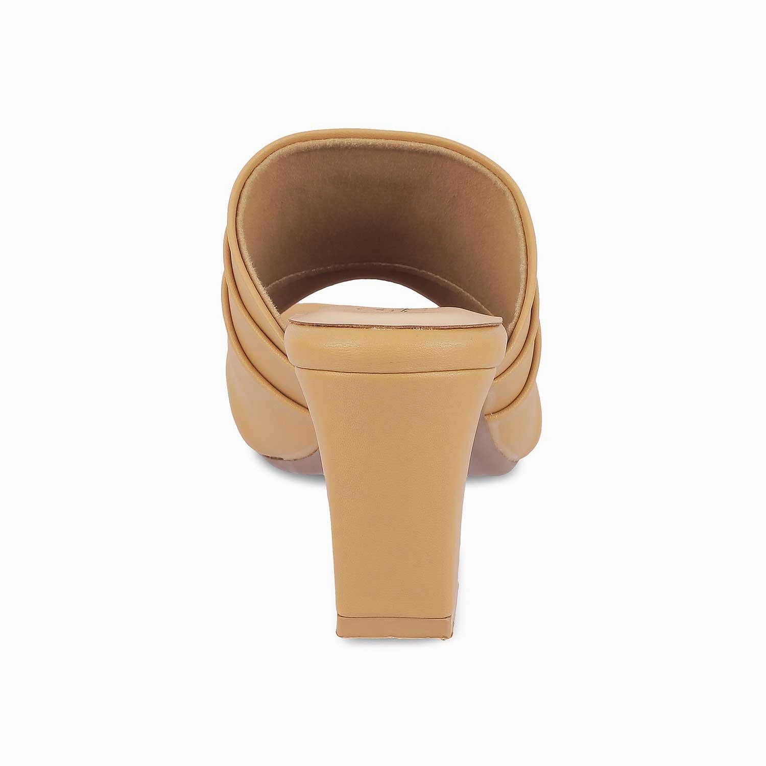 Tiny Heel Sandals Tresmode Coco Beige Women's Dress Block Heel Sandals