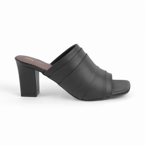 Tresmode Coco Black Women's Dress Block Heel Sandals Setta Sandals