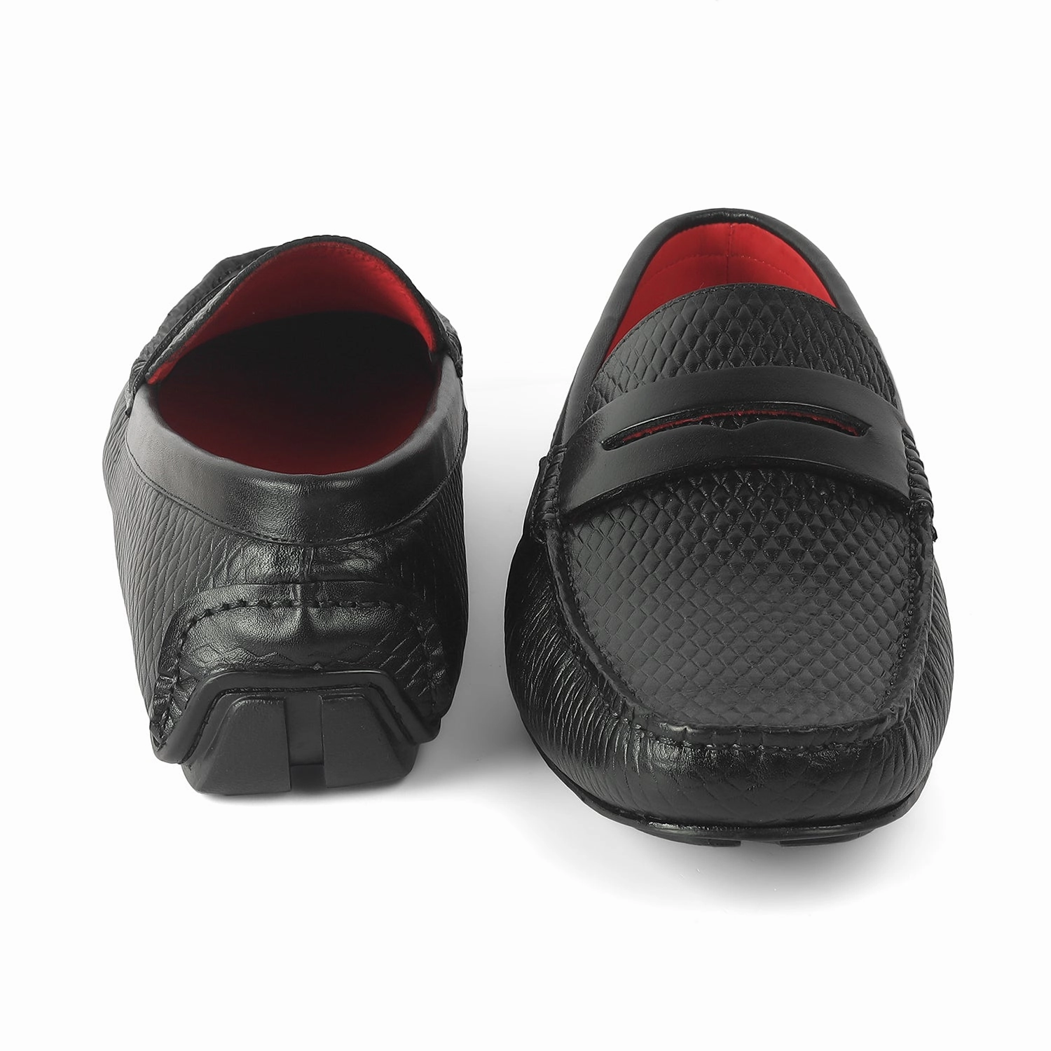 Tresmode Copen Black Men's Leather Penny Driving Loafers Ladies Moccasin Loafers