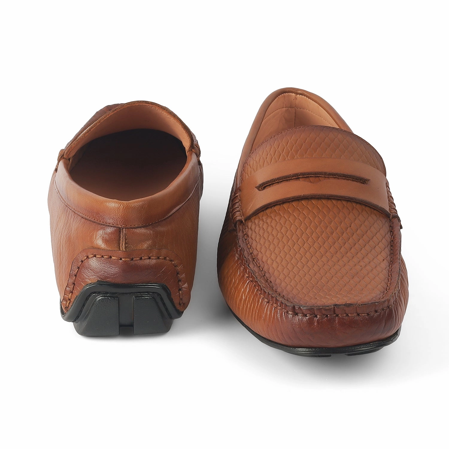 Tresmode Copen Tan Men's Leather Penny Driving Loafers Vivobarefoot Loafers