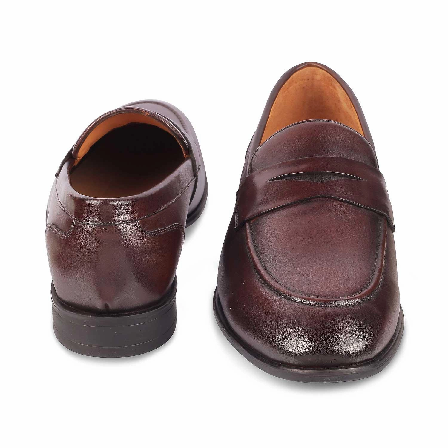 Tresmode Dawson Brown Men's Leather Penny Loafers Light In Your Loafers