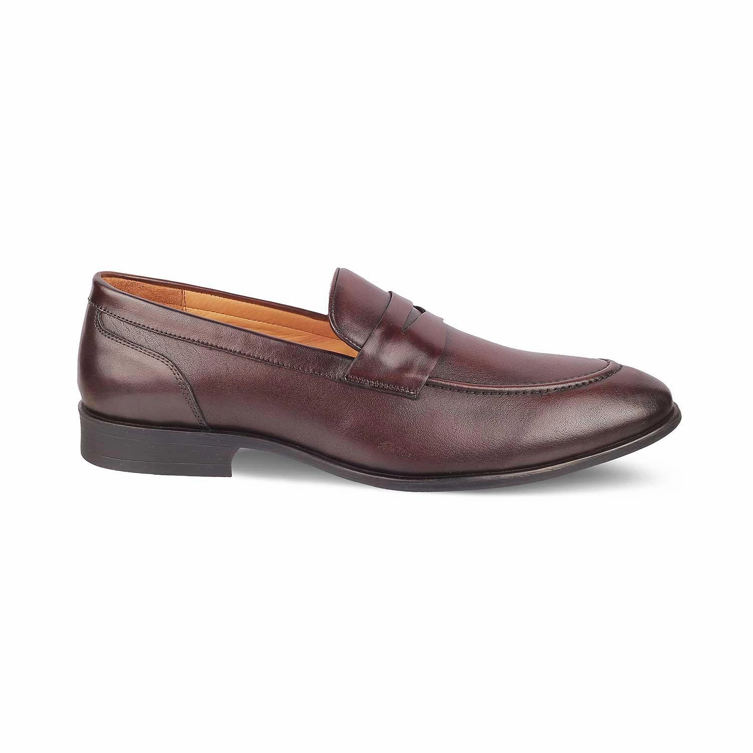 Tresmode Dawson Brown Men's Leather Penny Loafers Cognac Loafers