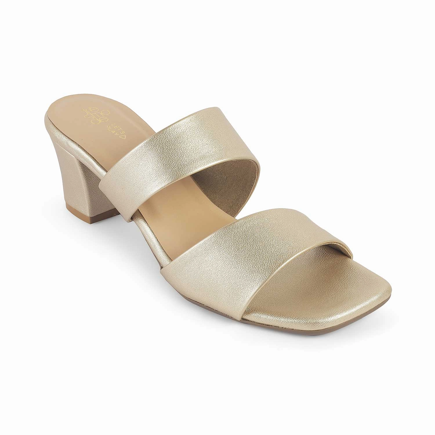 Tresmode Dejvice Gold Women's Casual Block Heel Sandals Teenage Sandals