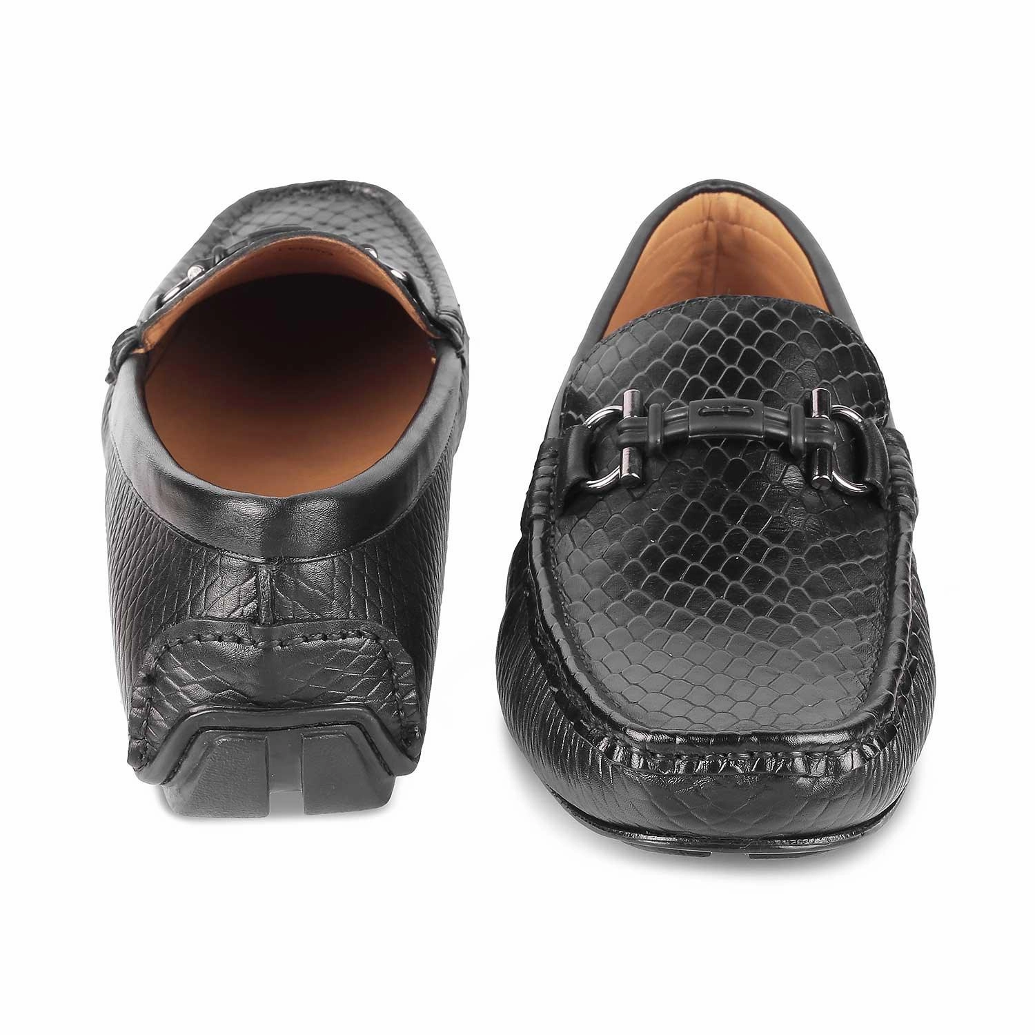 Spring Step Loafers Tresmode Ferro Black Men's Textured Leather Driving Loafers