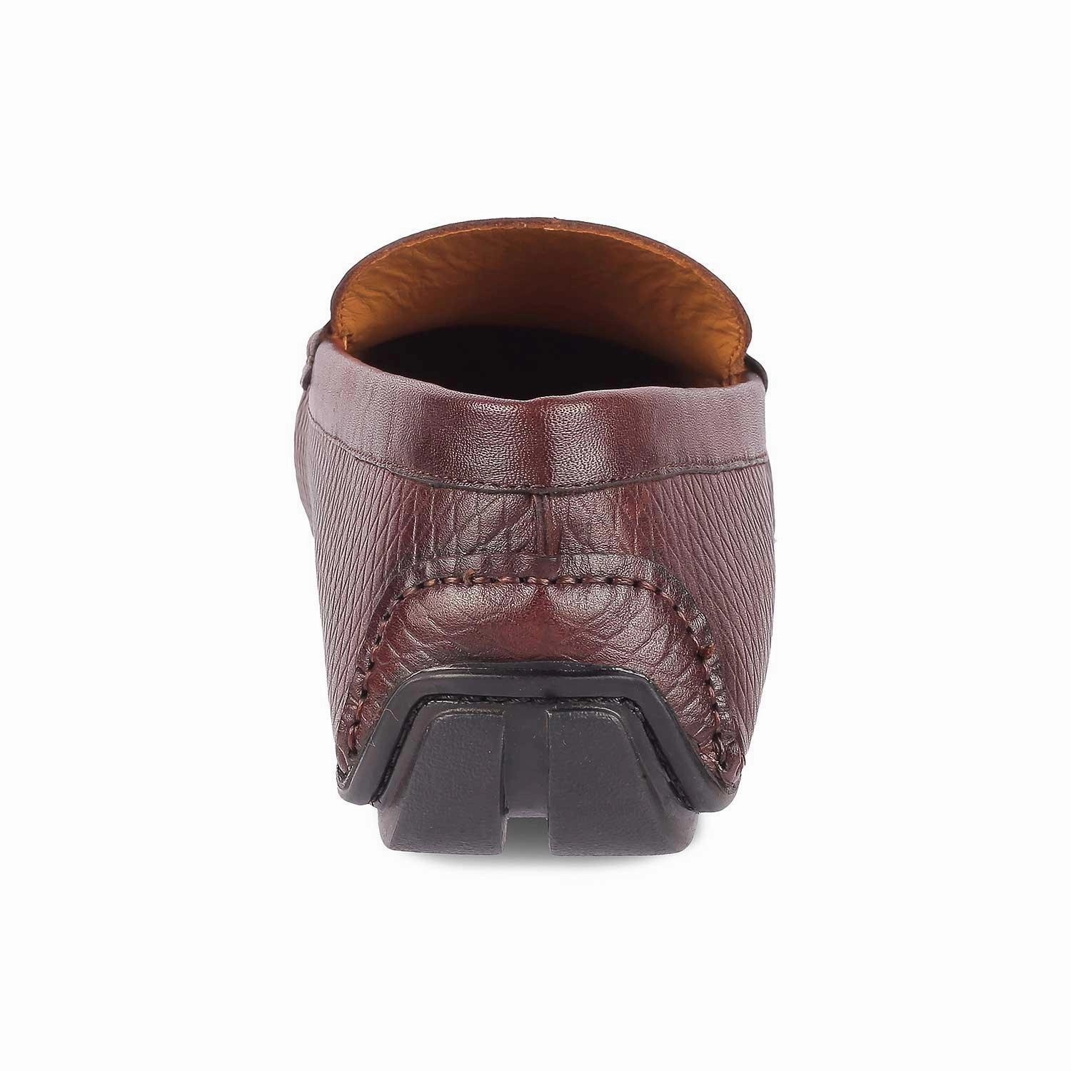 Tresmode Ferro Brown Men's Textured Leather Driving Loafers Giorgio Brutini Shoes Loafers