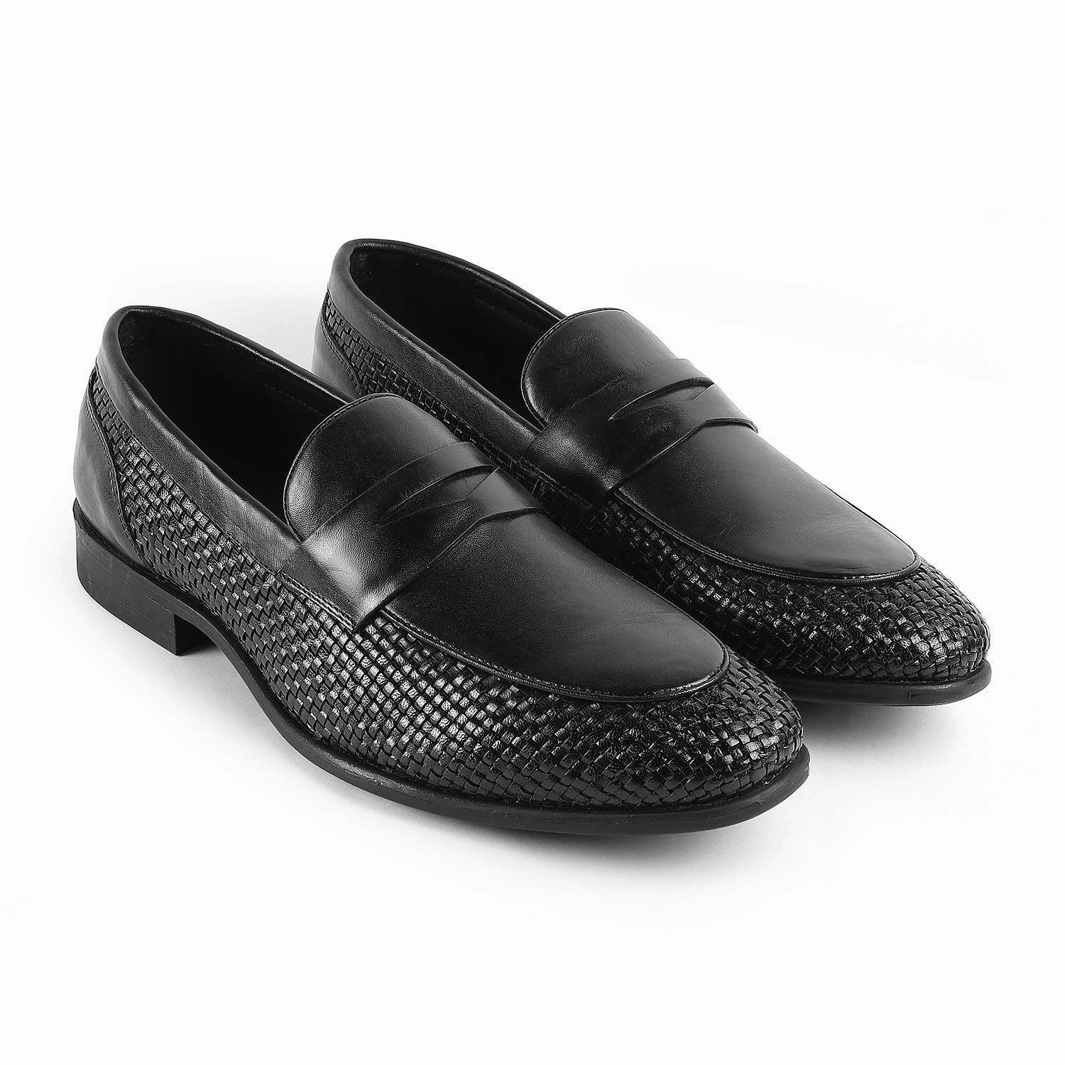 Tresmode Jim Black Men's Leather Penny Loafers Haruta Loafers Near Me