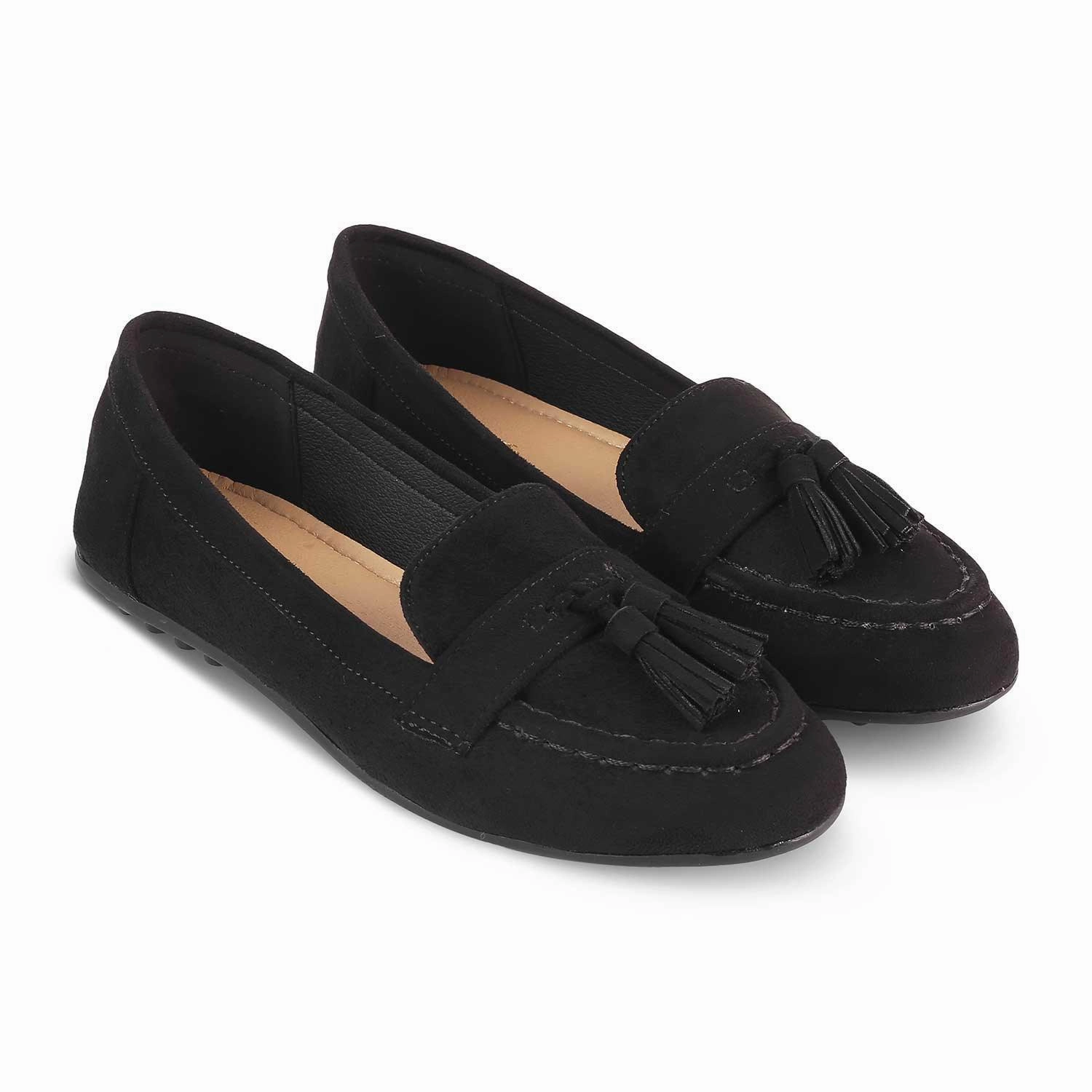 Tresmode Jonum Black Women's Dress Tassel Loafers Loafers Memory Foam