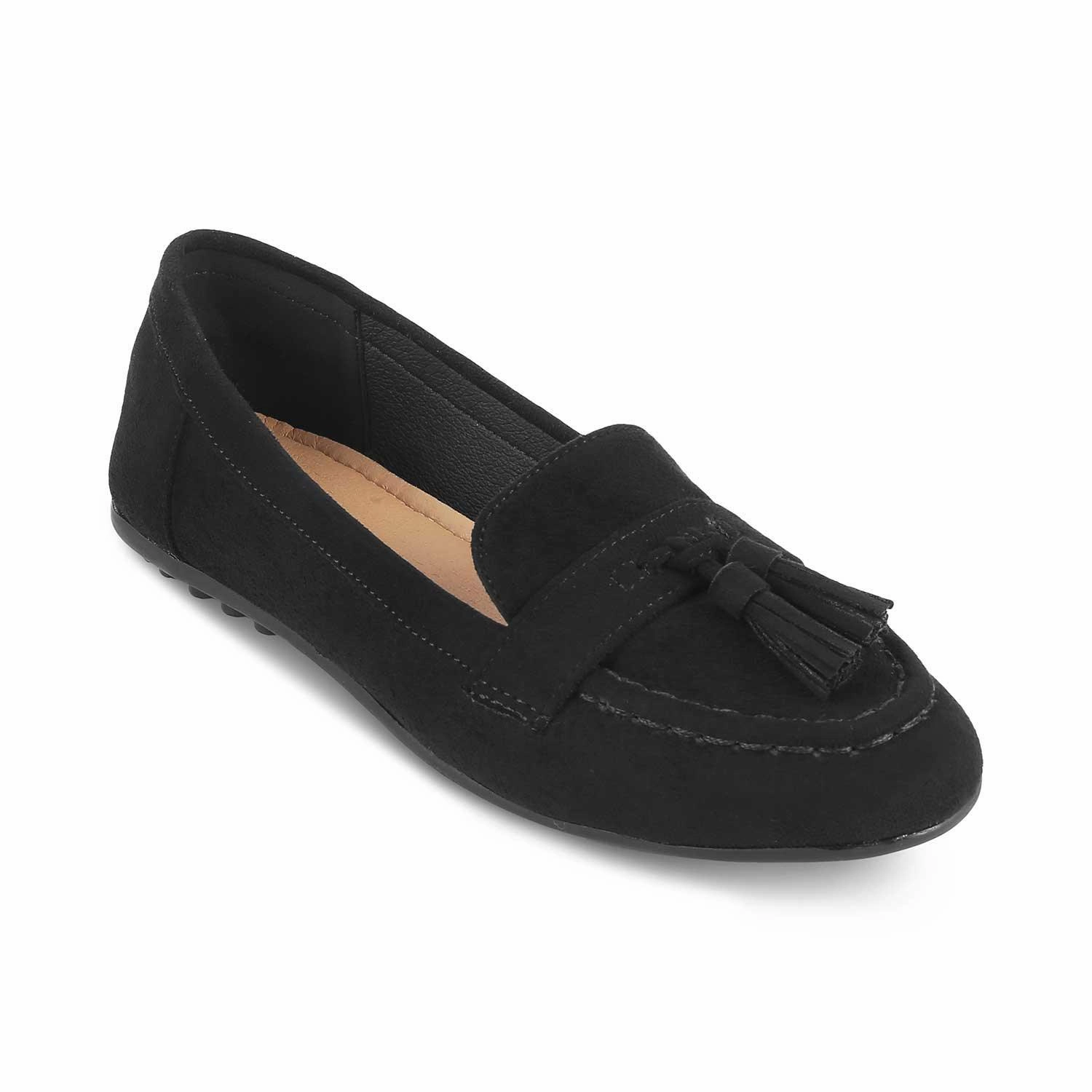 Tresmode Jonum Black Women's Dress Tassel Loafers Loafers With Heel