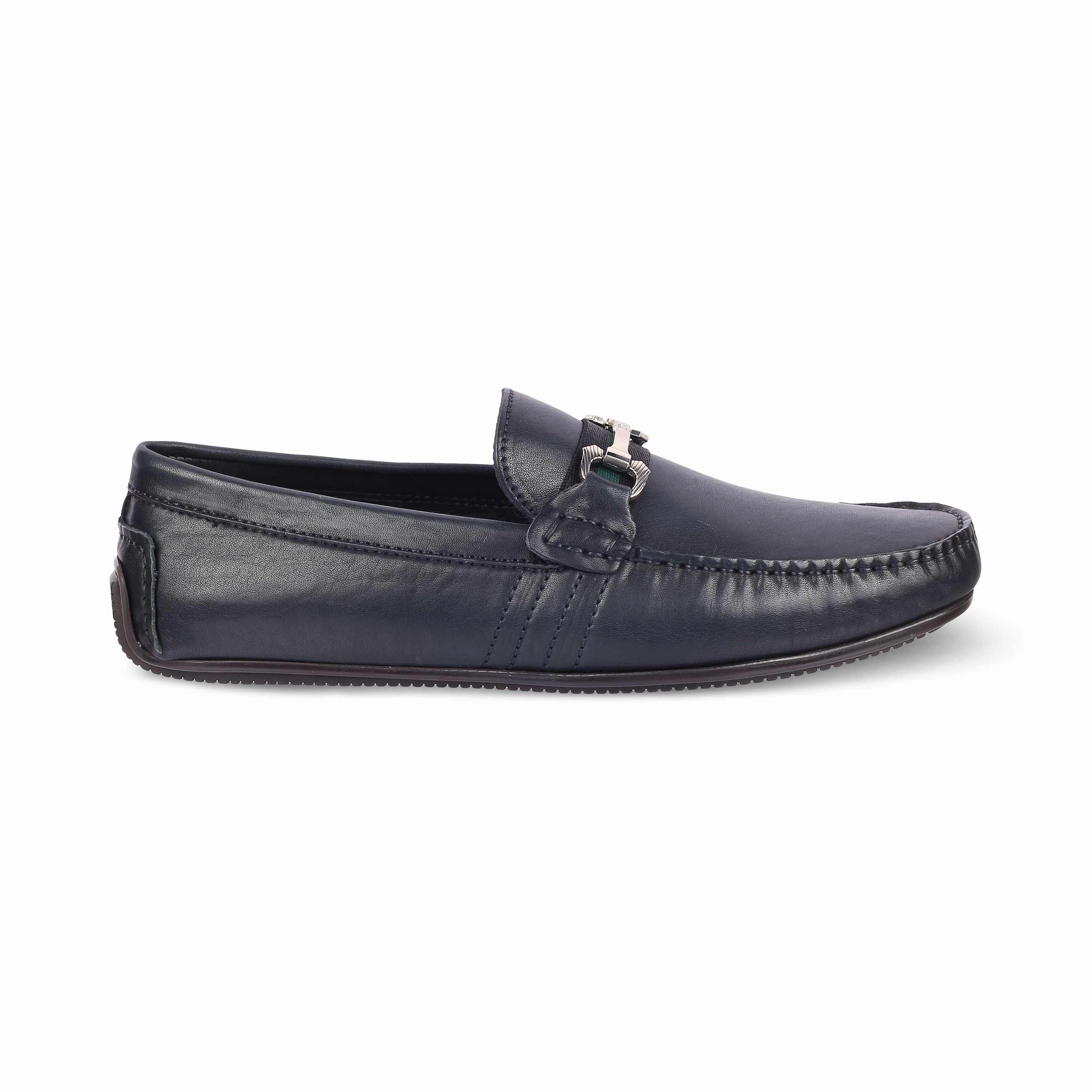 Tresmode Leavre Blue Men's Leather Driving Loafers Patina Loafers