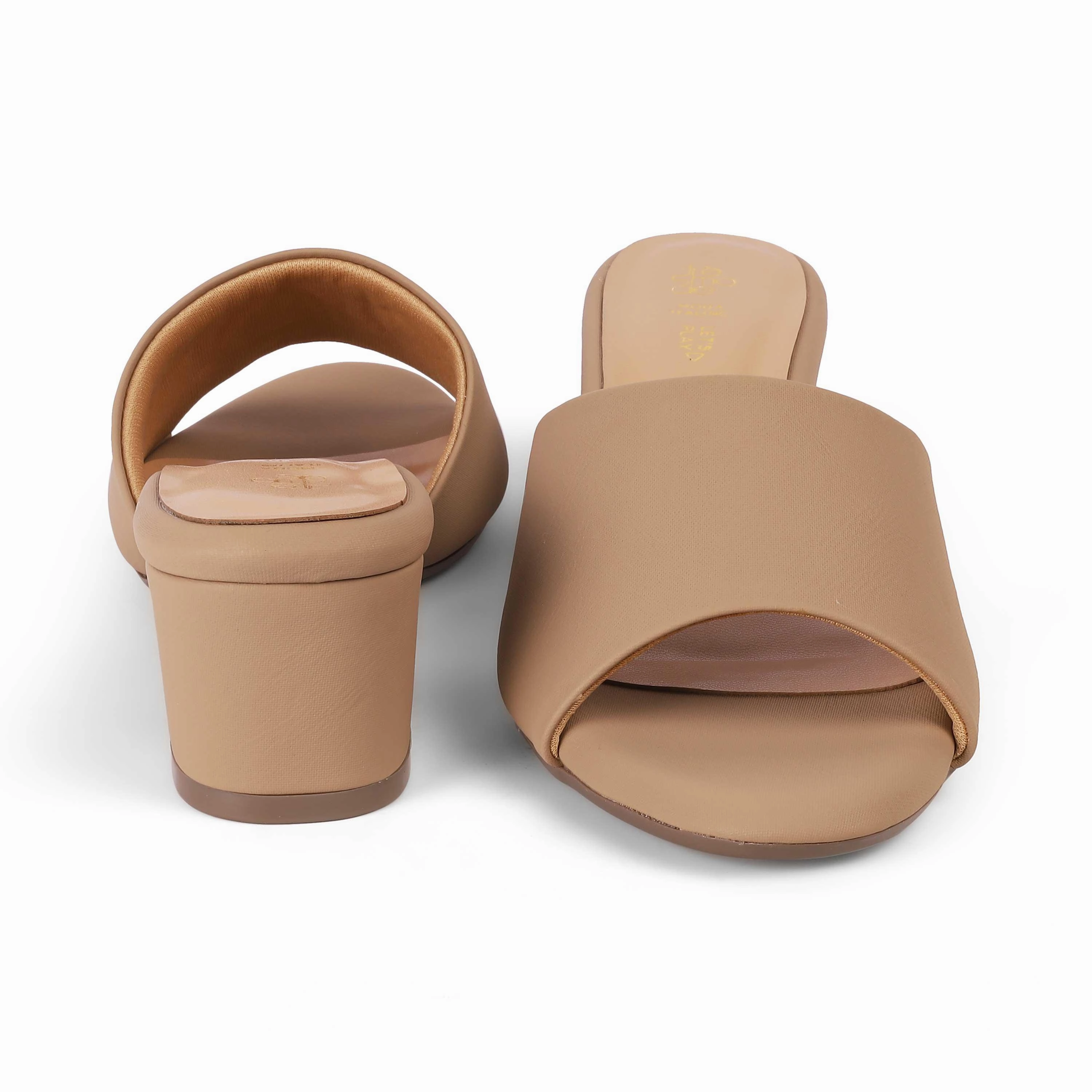 Tresmode Lismule Beige Women's Casual Block Heel Sandals Capri Sandals