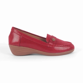 Bloomingdales Loafers Tresmode Marcoval Red Women's Dress Wedge Loafers