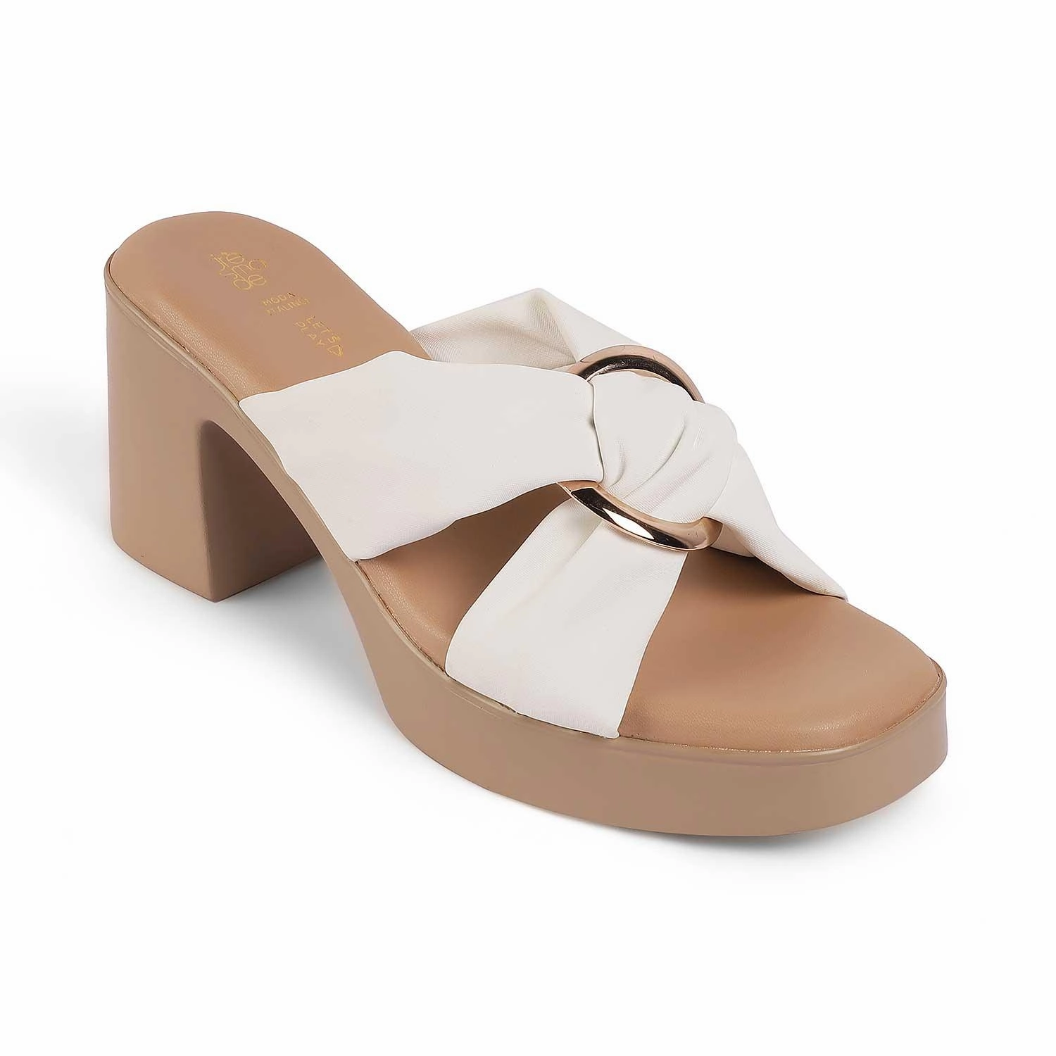 Tresmode Molin White Women's Dress Block Heel Sandals Sandals Sales