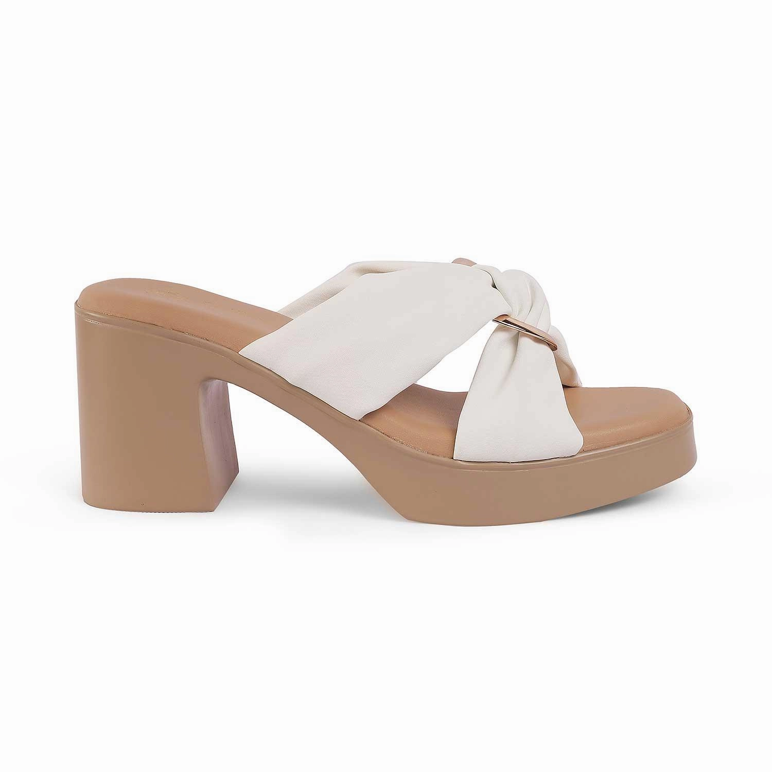 Sandals Factory Outlet Tresmode Molin White Women's Dress Block Heel Sandals