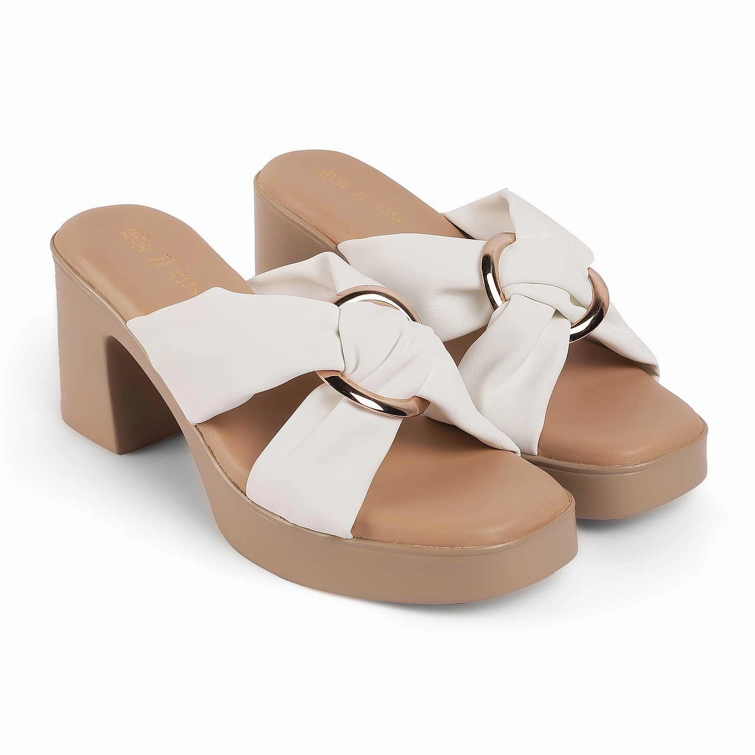 Tresmode Molin White Women's Dress Block Heel Sandals Hotel Reviews