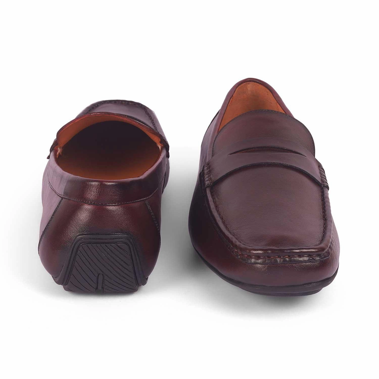 Grenson Penny Loafers Tresmode Monto Wine Men's Leather Penny Driving Loafers