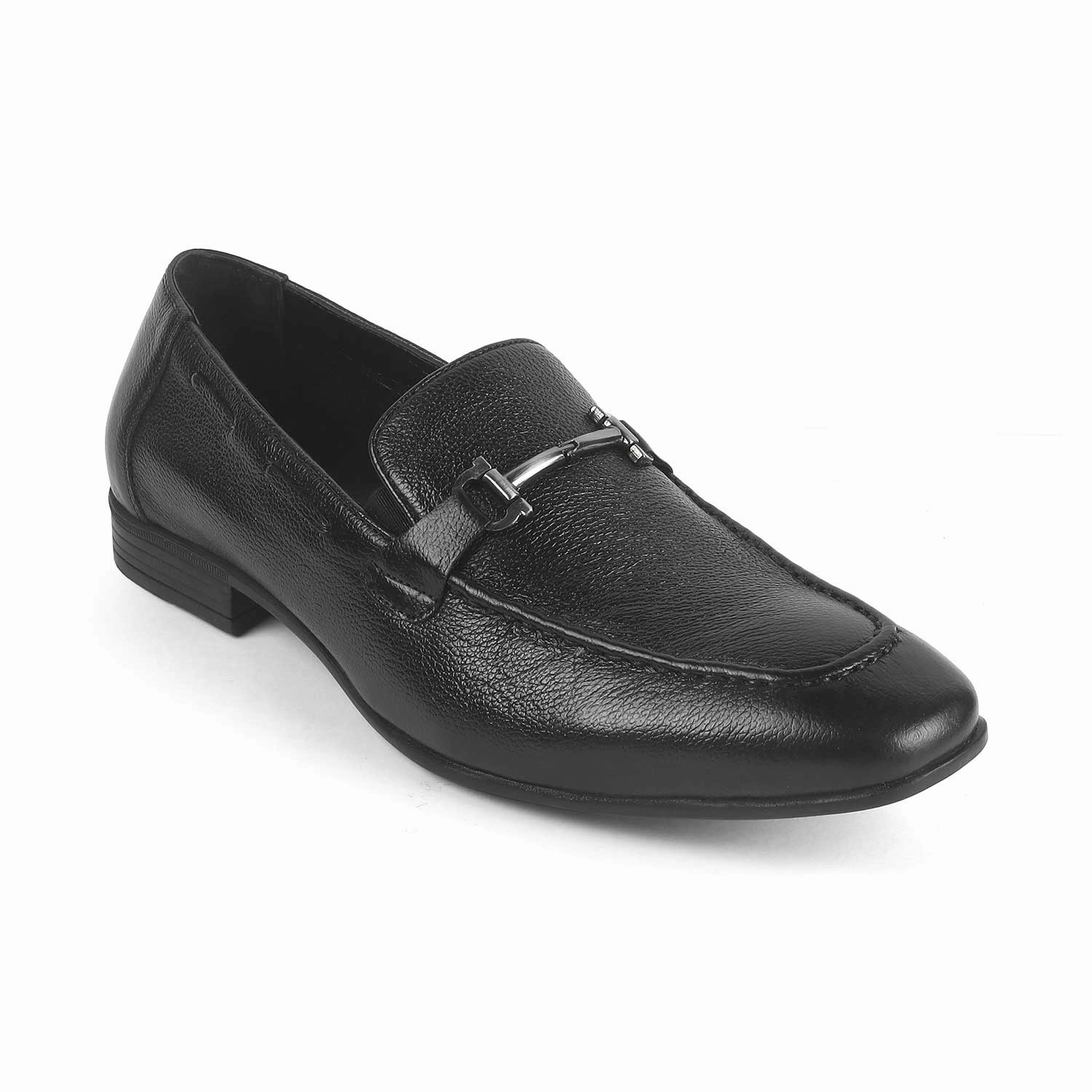 Tresmode Obaa Black Men's Leather Loafers Penny Loafers With Jeans