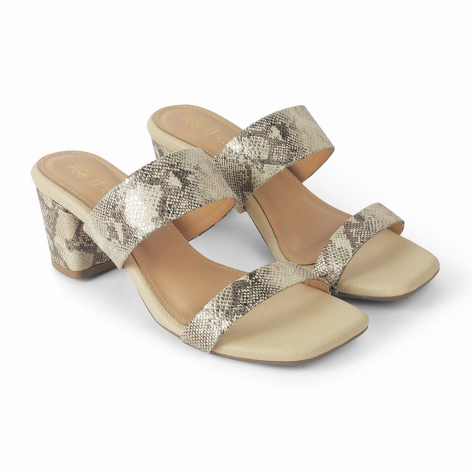 Gumby Sandals Tresmode Rentu Gold Women's Dress Block Heel Sandals