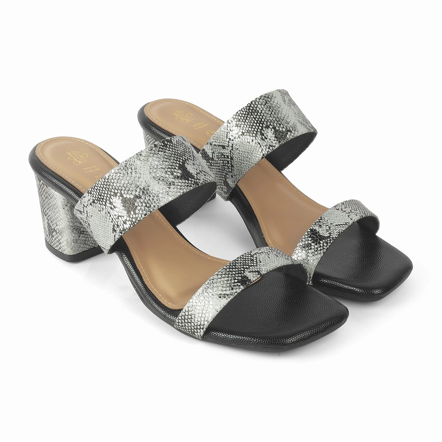 Wide Width Dress Sandals Tresmode Rentu Pewter Women's Dress Block Heel Sandals